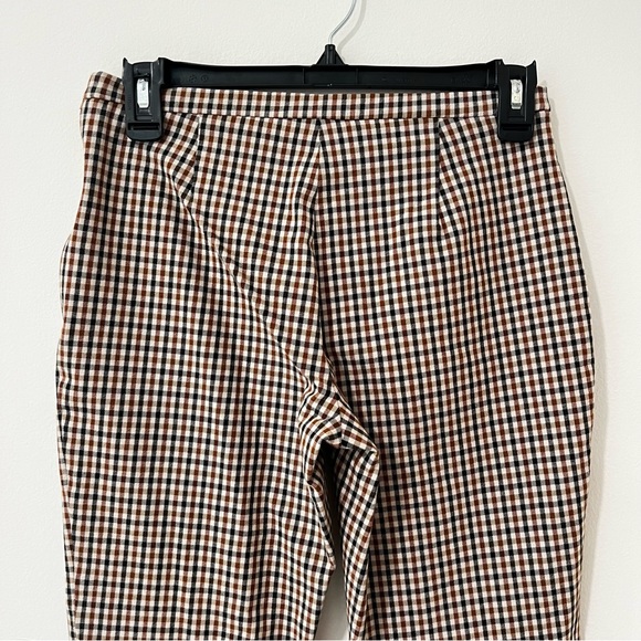 Brooks Brothers Mid Rise Check Skinny Cropped Pants Size 0 - Picture 4 of 7